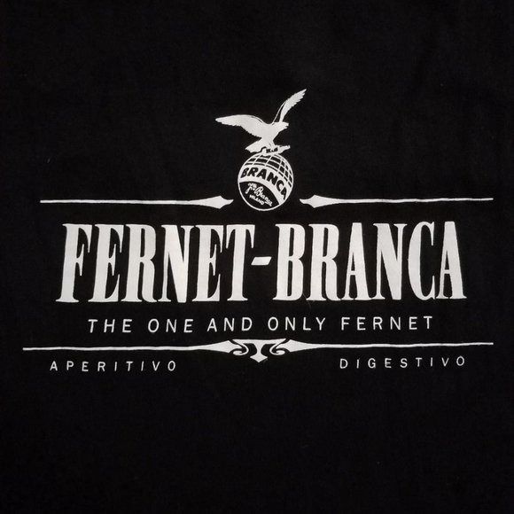 FERNET BRANCA Shirt SPIRITS Italy LIQUOR Aperitivo Digestivo FERNET-BRANCA - Picture 1 of 1